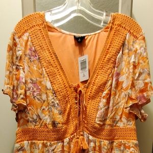 Torrid peach crochet dress sz 2
